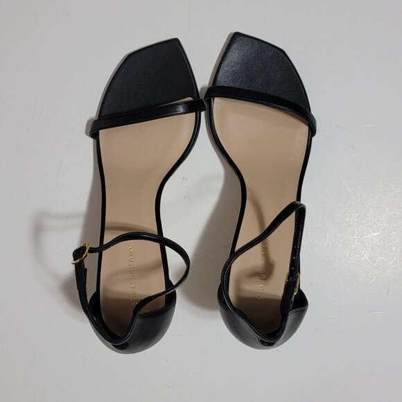NEW Stuart Weitzman Amelina Sandals Womens 10.5 Black Chic Elegant Simple Luxury - Picture 2 of 8